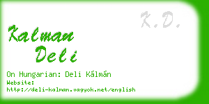 kalman deli business card